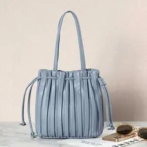 여성토트백 스트라이프 셔링 포인트 복조리 디자인 토트백