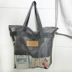 메쉬 물빠짐 목욕 바구니 포켓 기숙사 가방 그레이 헬스장 탕 용품 수영 망 샤워 지는