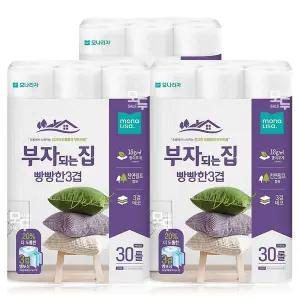 모나리자 부자되는집 빵빵한 3겹 30M 30롤x3팩 /두루마리 휴지