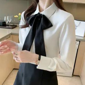 어나더블 루우캣 타이 블라우스