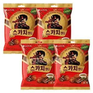 롯데 스카치캔디 커피맛 317g x4 레트로간식 커피사탕