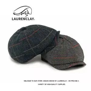 모직 빈티지 춘추 남자 MN 패피 헌팅캡 클래식 모자 팔각 잉글리시 캡 체크 OOTD3