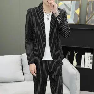 남친 캐주얼 웨딩드레스 세트 들러리 스트라이프 패션 정장 학생 정장세트 신랑 CH1