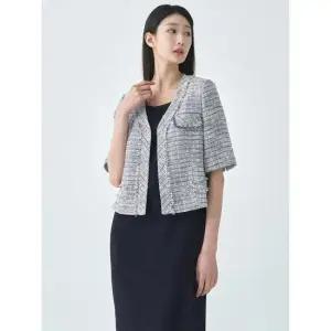 [지센] 여성 [피어로즈] 트위드 반팔자켓 LFJKO491_BL