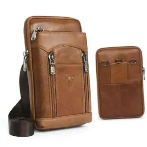 남자 가죽 미니 여행용 메신저백 보조 여행용크로스백 힙색 멀티 가방 소가죽가방