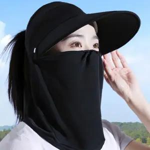 야외활동 자외선차단 얼굴가리개 일체형 챙넓은 통기성 메쉬 농작업 낚시 등산 여름