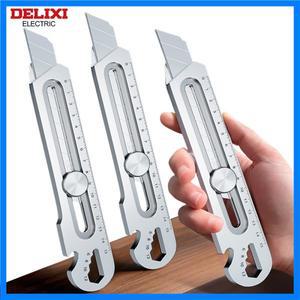 DELIXI 전기 유틸리티 나이프, SK5 스틸 18mm 블레이드, 개폐식 날카로운 절단 종이, 원단, 필름, 폼 보드,