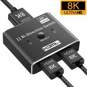 8K 60HZ HDMI 분배기 스위치 4K120Hz 2.1 양방향 스위처 2 in 1 out 오디오 변환기 1x2 2x1 For PS4 PS5 Xb