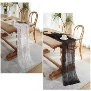 [데코] 화이트 트리밍 러너 로맨틱 블랙 300cm 테이블 레이스 식탁보 레이스식탁