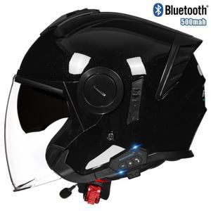 오토바이 3/4 헬멧 블루투스 듀얼 DOT 승인 전기 자전거 및