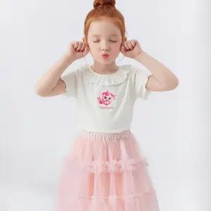 캐치! 티니핑 여아용 하츄핑 프릴소매 5부 면스판 티셔츠CR