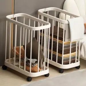 빨래 보관함 이동형 분리형 바스켓 이동식 빨래 바구니 세탁실 공간활용 플라스틱 다용도 바퀴형 캐리어