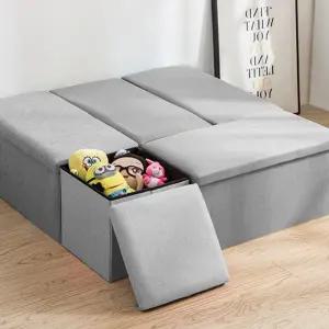 수납 벤치 리빙박스 보조 장난감 패브릭 낮은 거실