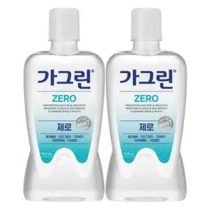 제로 가그린 구강청결제 750ml x2개 입냄새제거 제로 오리지날 구취제거 구강세정제 가그린