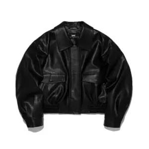 LEE W 레더 블루종 자켓 B1 LE2601JK60 BK