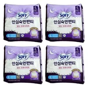 쏘피 안심 팬티형 생리대 바디피트 대형 L 5개입 x 4팩