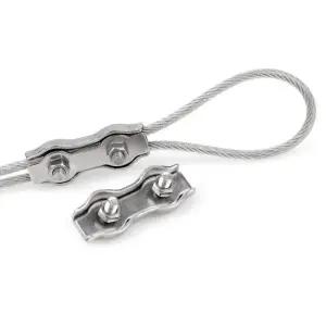 배관행거 클램프 5개 304 스틸 와이어 로프 2mm 3mm 4mm 5mm 6mm 8mm 더블 클립 케이블 커넥터