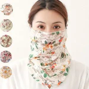 꽃무늬 쉬폰 넥스카프 자외선차단 야외활동 통풍 망사 목가리개 여름용 머프