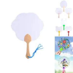 미니 꽃 부채 (10개) 그리기 무지 모양 부채 만들기/제작/공예/손부채/재료/교구/미술/수업/어린이/공예