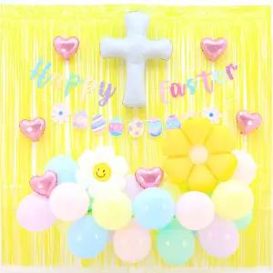 부활절 가랜드 풍선 커튼 세트 (해피 이스터) 교회 성당 장식