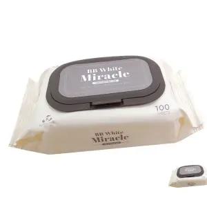 비비 화이트 미라클 물티슈(100매입) 낱개 1개 대용량 캡형 물티슈100매