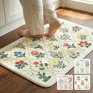 [1+1] 프렌치가든 극세사 발매트 유럽풍 인테리어 논슬립 매트 컬러3종