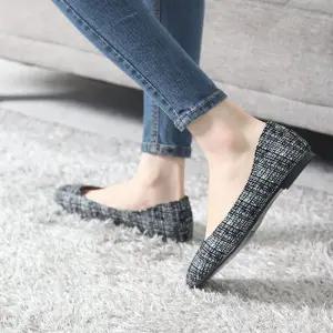 여자편한구두 플랫 슈즈 빅사이즈 여성 댄디 체크 단화