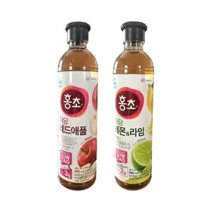 대상 청정원 저당 홍초 레드애플 900ml + 레몬라임 900ml (총 2개)
