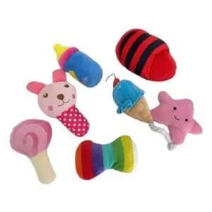 놀이용품 삑삑이 애완동물 봉제 장난감 세트 반려견 인형 7종