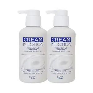 [셀러허브]해피바스 크림인 로션 화이트머스크 바디로션 400g x2 (S42283038)