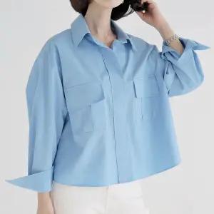 [투투]자체제작 반오픈 크롭 포켓 긴팔