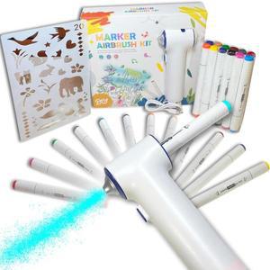 창의적인 DIY 페인팅 아트 토이 마커 에어브러시 스프레이 아트 키트 (마커 펜 포함 페인팅 세트)