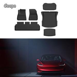 테슬라 뉴 모델 3 하이랜드 2024-2026 TPE 플로어 매트 내구성 디자인 방수 러기지 풋 패드 트렁크 액세서