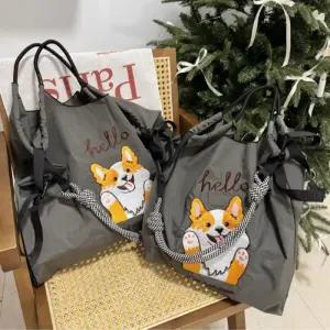 크로스 숄더 캐주얼 스트릿자수에코백