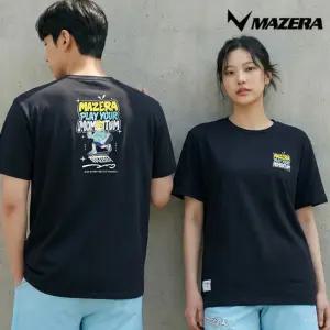 마제라 티셔츠 TS1621 블랙 남녀공용 오버핏 반팔 배드민턴 상의 오남스포츠