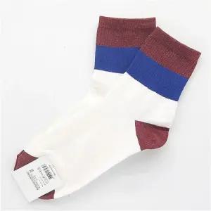 남자 배색 칼라 스포츠 양말 패션 캐쥬얼 삭스 흰와인