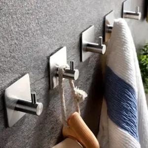 L84 무타공 스텐 매직 후크 접착식 벽옷걸이 FW 9 5개