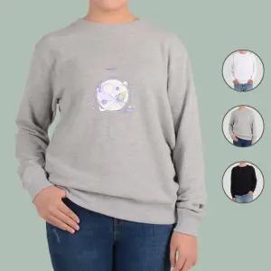 헤비맨투맨 전색상 행성 로켓 우주 탐색 녹색 그림 xpH1+8EcM