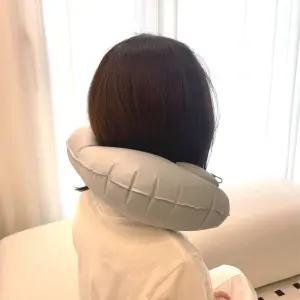 니뜰리히 기내용 여행용 비행기 목베개 에어펌프 휴대용 PU 그레이