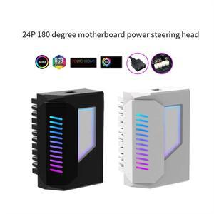 데스크탑 PC 마더보드용 ATX 24 핀 어댑터, 180 도 ARGB 5V 동기화, DIY 컴퓨터 액세서리, 블랙
