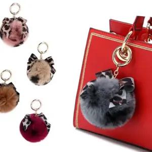 (올핀)호피리본 백참 키링 폼폼 가방 악세사리 AC003