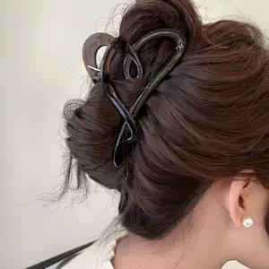 (다올)하트모양 무광유광 헤어 집게핀 심플 머리고정