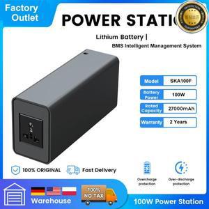 220V 110V 12V Powerbank 100W 27000mAh 충전식 리튬 배터리 99.9Wh 휴대용 발전소 아이폰 노트북 여행용