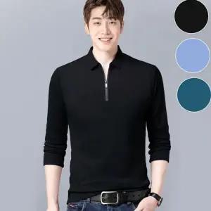 남성 반집업 티셔츠 폴리에스터 피케이 집업 남성 긴 팔 카라 티 피케 골프웨어 기능성 라운딩 골프 상의