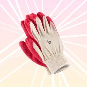 반코팅장갑 13g 10켤레 적색코팅 빨강 목장갑 안전 작업용 공사 청소 두꺼운 장갑 도매