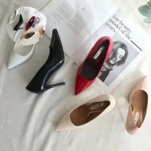 뾰족코 에나멜 국내제작 하이힐 여성 스틸레토 얇은굽