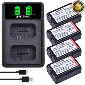 Batmax 2000mAh NP-FW50 배터리 + LED 듀얼 충전기 소니 ZV-E10L a37 A7 a6000 NEX-7 RX10
