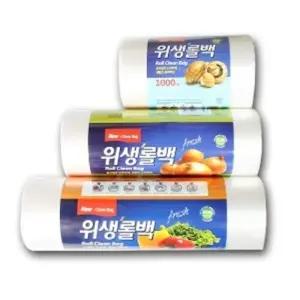뉴 클린백 위생롤백 1000매 30cm x 40cm 1000매/롤비닐/업소용/일회용/비닐팩/비닐백/투명/비닐/크린