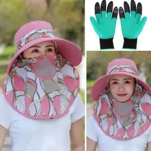 여름 햇빛 농사용 일 모자 농사장갑 세트 AzE7+4XoG