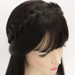 여성 머리띠 벼머리 스타일 꽈배기 땋은 헤어밴드 bip7+1yYl